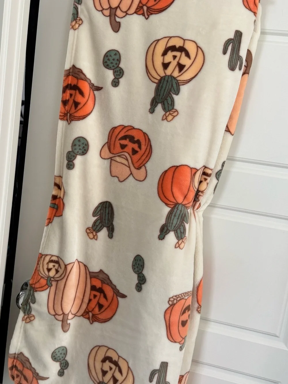 Wrangler Halloween pumpkin cactus Plush Throw blanket